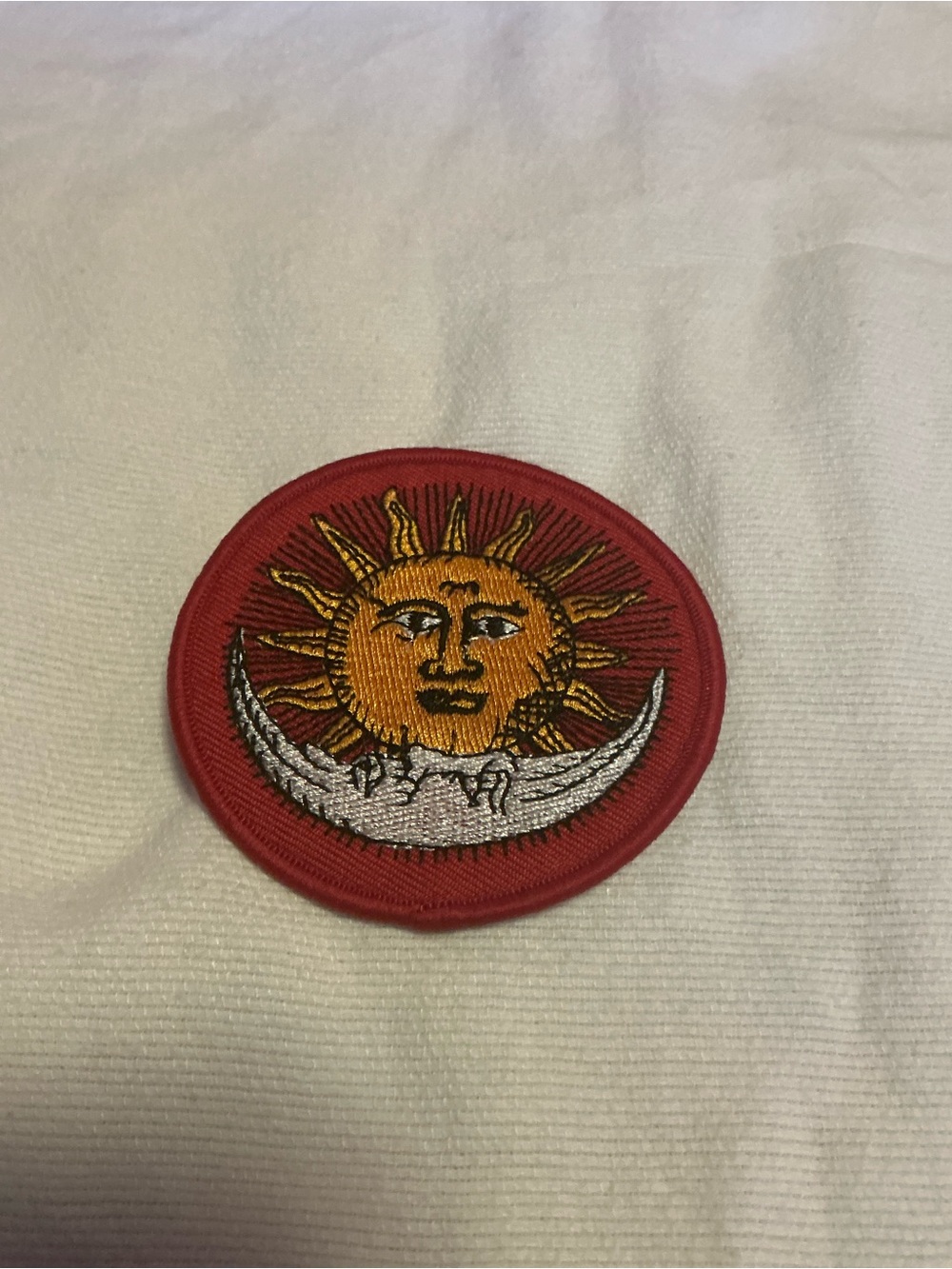 Sun & Moon Embroidered Patch 3” Round Celestial Boho Hippie Sew On Applique - Picture 3 of 6